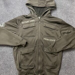 Penn State Nittany Lions Jacket Mens Large Black NCAA Football CSG Hooded Zip
